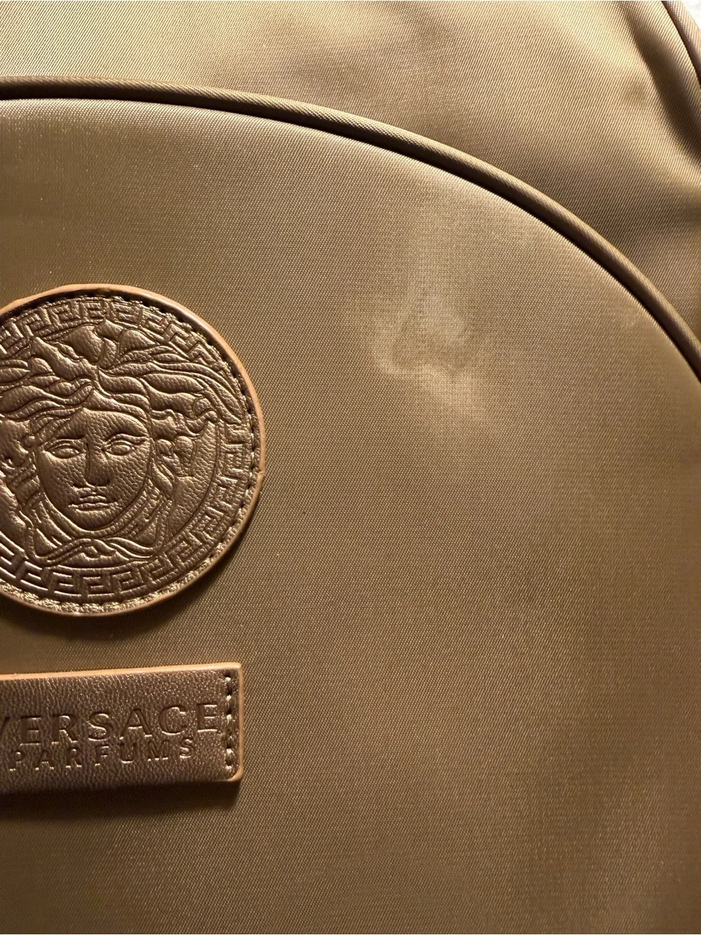 Versace Collection Olive Brown Medusa Logo Backpack